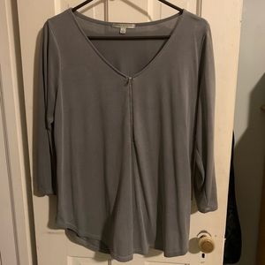 Gray Top, W/ Zipper